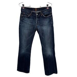 Seven for All Mankind Boy Cut Bootcut Jeans 29 Dark‎ Wash Low Rise Buttonfly Y2K